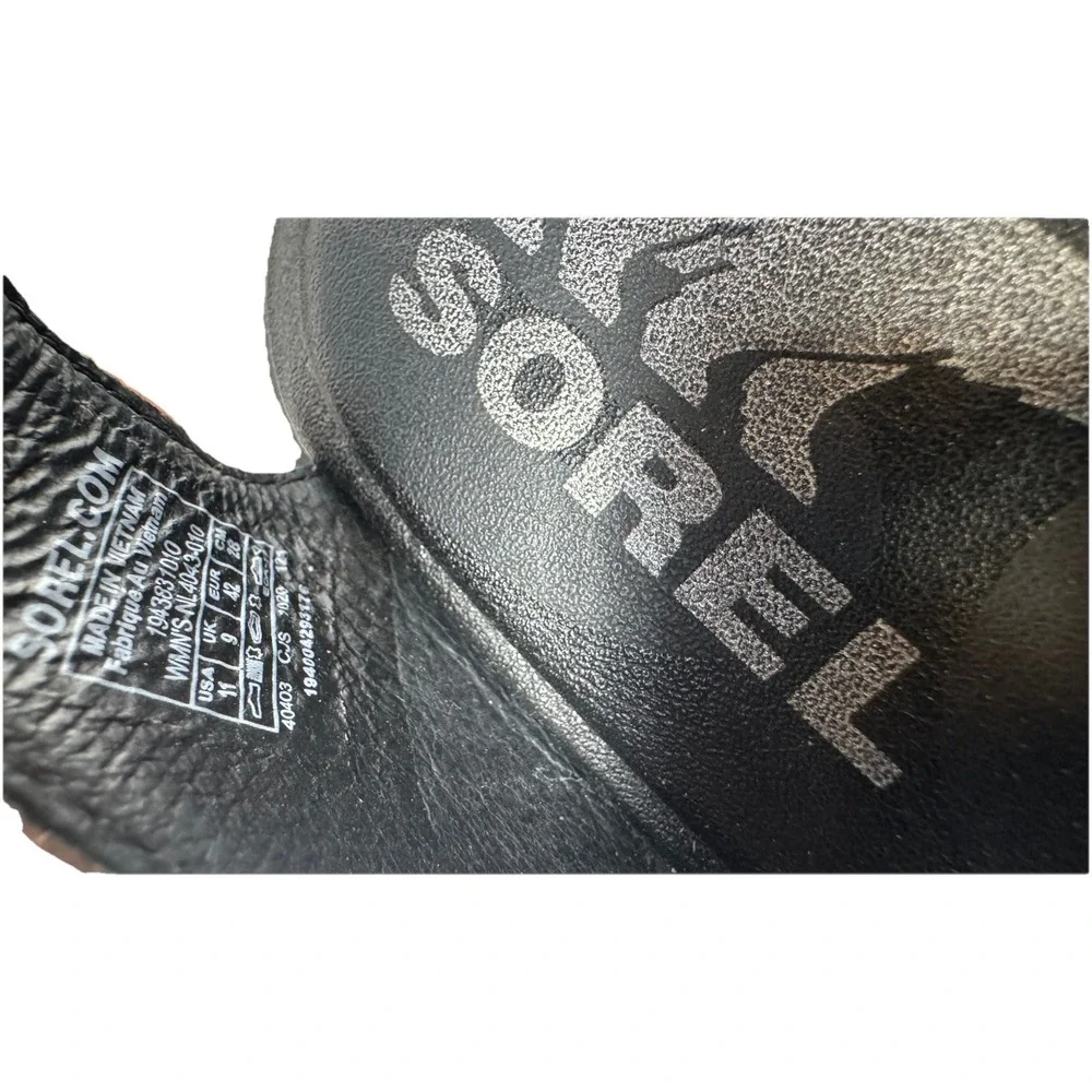 🔥Sorel Ella 🖤Sandal Women's 11 Snakeskin Print Black  Gladiator Elastic Straps